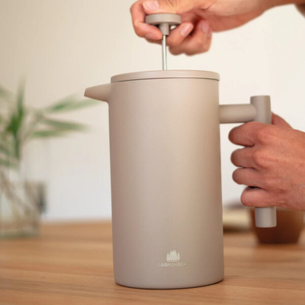 Painted stainless steel French press coffee maker - 1L