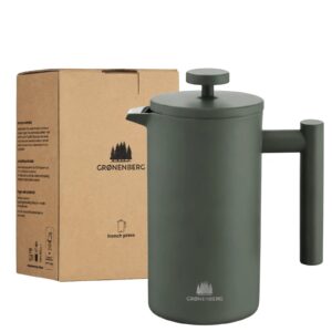 Painted stainless steel French press coffee maker - 1L