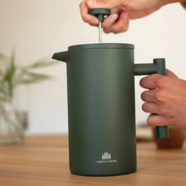 Painted stainless steel French press coffee maker - 1L