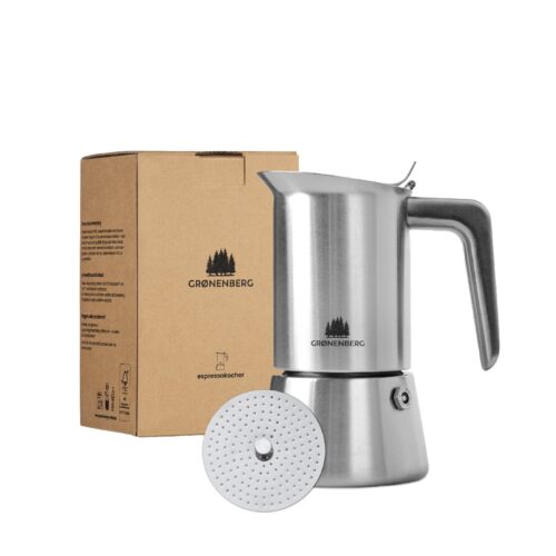Italian stainless steel espresso coffee maker - 4 cups