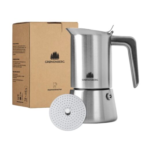 Italian stainless steel espresso coffee maker - 6 cups