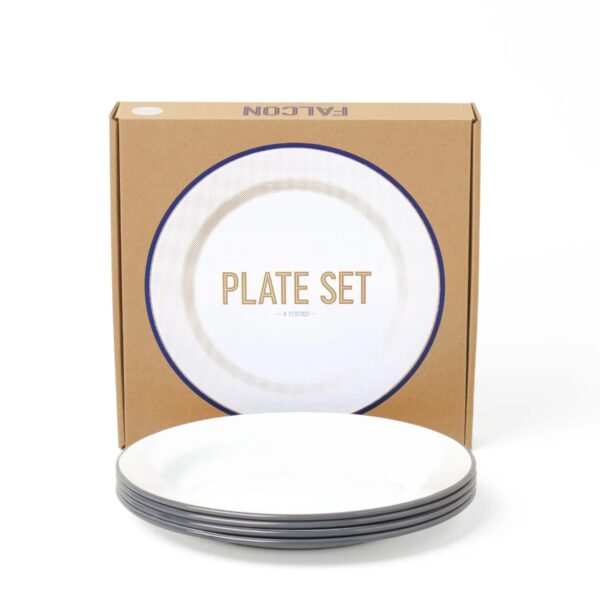 Enamel Plates - Gray (Set of 4)