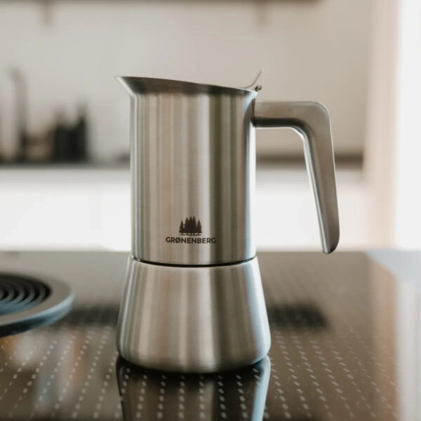 Italian stainless steel espresso coffee maker - 6 cups