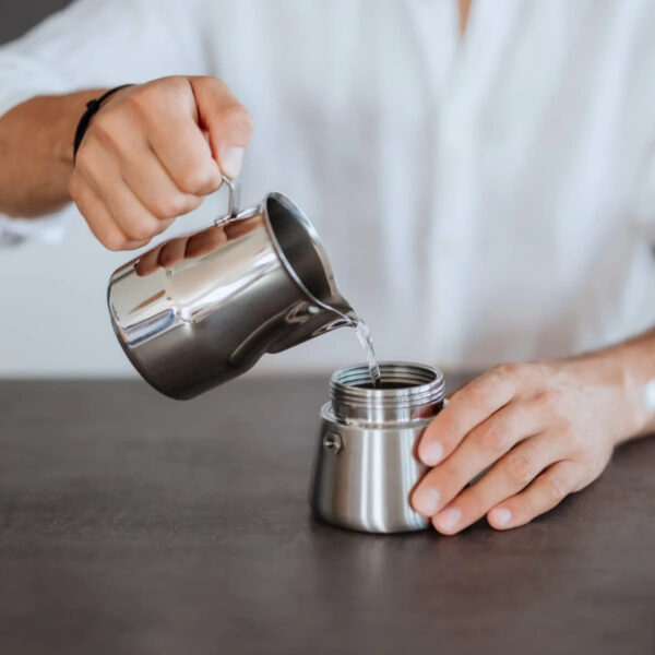 Italian stainless steel espresso coffee maker - 6 cups