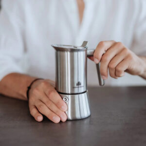 Italian stainless steel espresso coffee maker - 6 cups