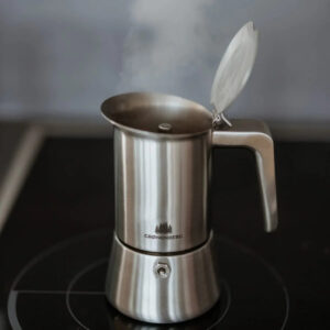 Italian stainless steel espresso coffee maker - 6 cups