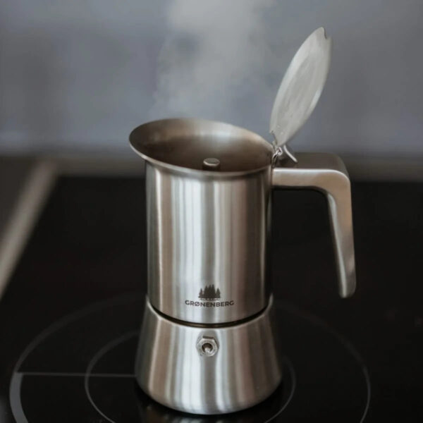 Italian stainless steel espresso coffee maker - 6 cups