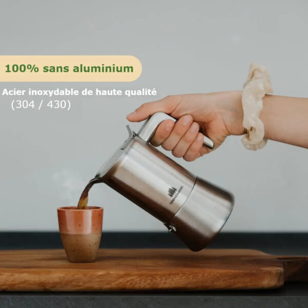 Italian stainless steel espresso coffee maker - 6 cups