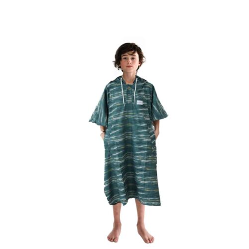 Children's microfiber poncho - Ushuaia Green